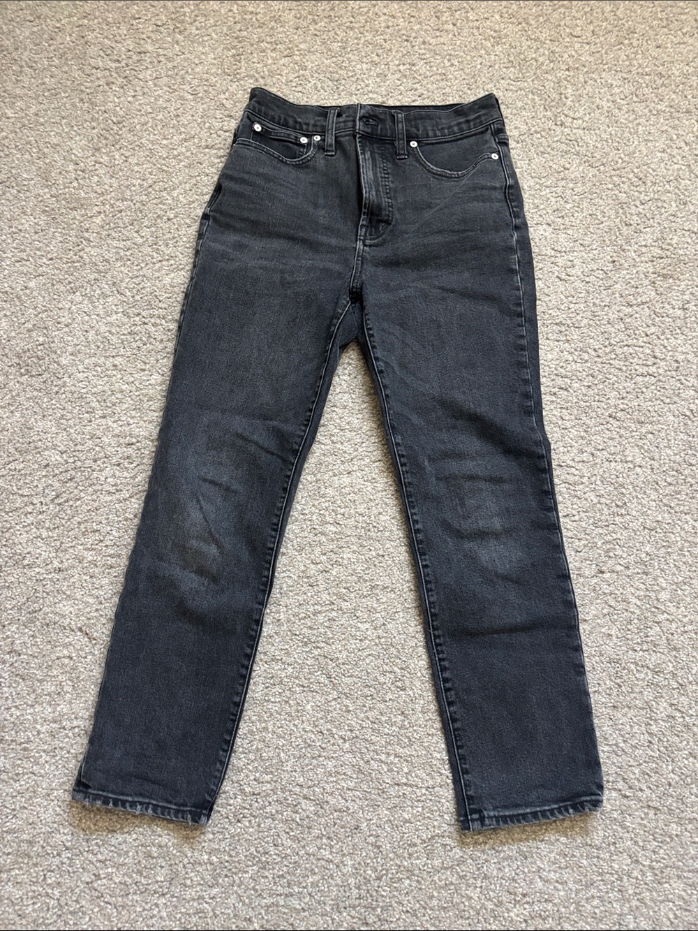 Madewell High-Rise Straight Jeans Washed Black The Perfect Vintage Jean size 27